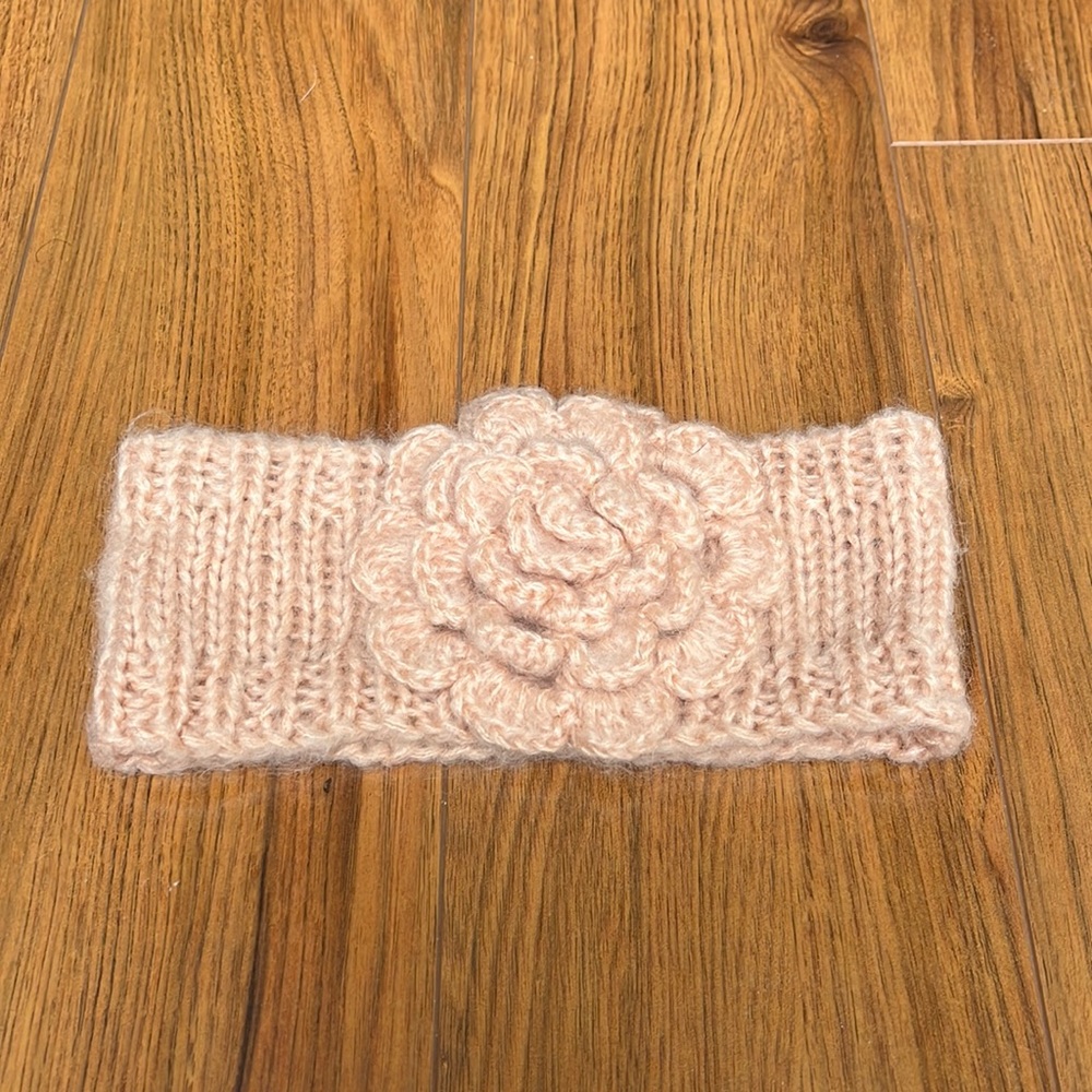 Pink Rose Ear Warmer Headband